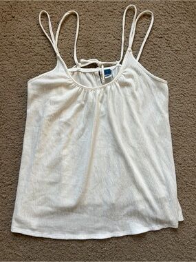 Old Navy White Double-Strap Tie Back Tank Top